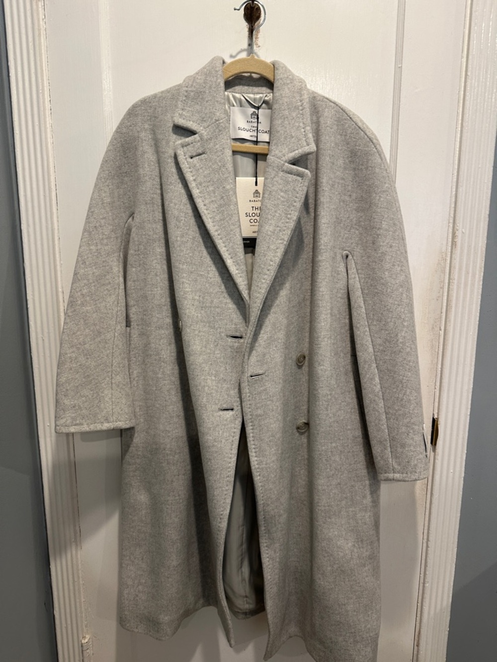 Aritzia THE SLOUCH COAT - size small in heather grey NWT